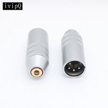 xlr케이블 스피커케이블 음향 미디어 ivipq-43 4핀 수 플러그 변환기를 2.5mm 3.5mm 4.4mm 18quot trs 미니 잭 암 스테레오 마이크 어댑터 오디오, 은, xlrplug에 2.5female