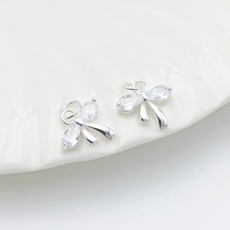 [DP3-122] 실버 펜던트 큐빅 리본 참 팔찌 목걸이 만들기 DIY silver 925 은 부자재