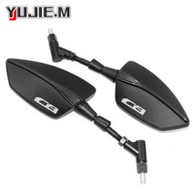 바이크 오토바이 자전거 사이드미러 거울 룸미러 for honda cb125r cb150r cb190r cb250r cb300r cb400 cb500x cb500r cb 조정, 검은색
