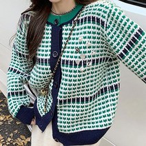 예쁜 패턴 여성 가디건 봄니트옷 데이트룩 코디 봄옷