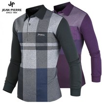 쟌피엘 JP고급체크카라티 남자티셔츠 면 카라티 기모 긴팔 티셔츠