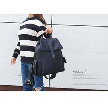 [JU15] 여성 생활방수 모던 백팩 직장가방 여행백팩 블랙_ 90115EA
