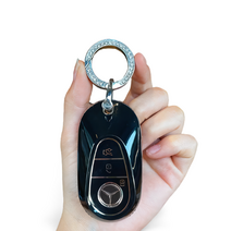 BAILEMO 벤츠 실버라인 키케이스 키홀더 키커버, 벤츠 C타입, 블랙