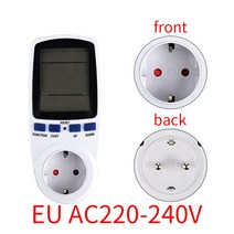 220V AC EU 디지털 LCD 전력계 전력계 소켓 전력량 Kwh 에너지 측정기 FR US UK AU BR 측정 콘센트 전력 분석기, EU 230V 50HZ