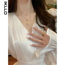 쉬폰 프렌치 스타일 퓨어 슈퍼 페어리 불규칙한 화이트 드레스 여성의 봄과 여름 V 넥 타이트 허리 슬리밍 긴팔 쇼트 드레스