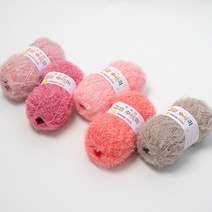 야나 고급 수세미 80g 5볼 +무료도안 8종 패키지, 01_핑크베이지