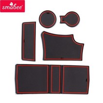 벽체이서 홈파기 Smabee 안티 슬립 게이트 슬롯 컵 매트 푸조 208 e-208 2019 - 2022 GT 인테리어 액세서리 도어 패드 미끄럼 방지 자동차 스타일링, NO NEW208 RED