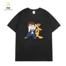커플룩티셔츠 드렌드 애니메이션 캐릭터 부자가 되다 플라워 프린팅 보이핏 볼륨 디자인감각 다르다 결혼 3780225858