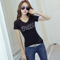 지시크릿 여성 레터링 슬림핏 스판 반팔 티셔츠 2개