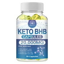 다이어트 영양제 케토 다이어트 알약 20 000mg BHB 고도 체중 감소 및 케토시스 화상 에너지, 60PCS