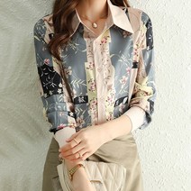 디아리스 가을 플라워 셔츠 카라 블라우스 1142