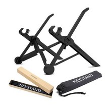 K2 노트북 스탠드 접이식 휴대용 PC 및 맥북 액세서리 나일론 컴퓨터 책상 스탠드, Black