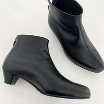 [작은사이즈구두] 작구요 검정 소가죽 라운드코 로우 앵클부츠 3cm (수제화 스몰사이즈구두 200구두 205구두 210구두 215구두 220구두)