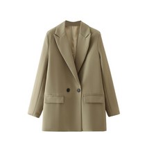 여성 자켓 블레이져tangada women 카키 블레이저 코트 빈티지 노치 칼라 포켓