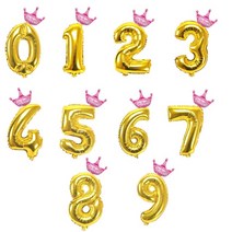 2pcs 32inch 자리 호일 풍선 번호 공기 생일 파티 장식 어린이 장난감 공 Ans Decoracao Coroa, [09] number 8, [05] Gold P