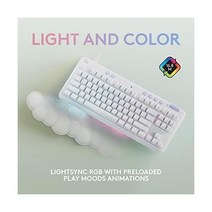 Logitech G LIGHTSYNC RGB 라이팅 택타일 스위치GX Brown 및 키보드 팜레스트 PC Mac 호환이 가능한 713 유선 기계식 게임 화이트 미스트, Wired, Tactile_Keyboard