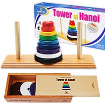하노이탑 Tower of Hanoi (컬러 9단) -원목보관함