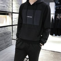 가바바 남성 트레이닝복세트 무난하고 편안하게 입기 딱 좋은 스타일 레터링 프린팅 매력 뿜뿜 포켓 후드 투피스 긴팔트레이닝복세트 G41035