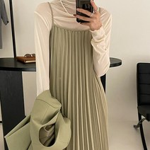 슈팅스타 / 플리츠 우아한 뷔스티에 끈나시 원피스 216848