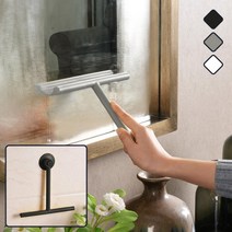 유리부착 걸어두는 핸드 스퀴즈x1개 부착식 유리 크리너 흡착식유리딱기 흡착시스퀴즈, 화이트