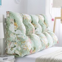 YnJ 침대 헤드쿠션 허리 등받이 대형 삼각 등쿠션, 80.길이 200x높이 60x두께 30cm  +그린 바