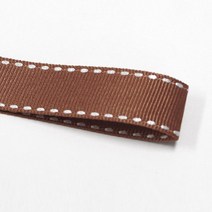 카네이션리본 선물포장리본 꽃포장리본 골지 스티치 리본 (폭 25mm/40mm/50mm 길이 45m), 28(갈색), 25mm