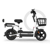 MONTHERIA 성인 전기 자전거 48V 이륜 출퇴근 배달 전동 바이크 A598-01, 12A-여정30~40킬로미터, 흰색