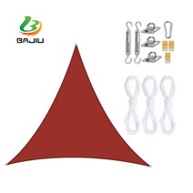 BAJIU 타프스크린 삼각형 홀리데이타프 그늘막 옥스퍼드 타프 액세서리 세트, 녹이 빨갛다, 3.6*3.6*3.6m