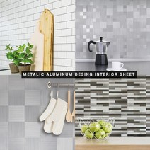 [바보사랑] 스틸 알루미늄 메탈 조각 타일시트_ HMT, 모델:03HMT_99318그레이믹스투명아크릴메탈혼합타일