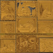 10pcs 동물 그림 장식 stl 3D 모델 STL 파일 형식의 cnc 또는 프린터-lion eagle horse panno file