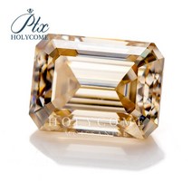 고급 세련 빛나는 루즈 4*3MM 샴페인 컬러 VVS1 선명도 에메랄드 컷 moissanite 보석 모이사나이트 piedras preciosas sueltas