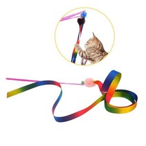 천연밍크 무지개낚시대 리필(색상랜덤) 고양이 장난감, 20개