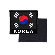 꾸니스토리 태극기 KOREA 약장 검정흰사 군인 군용 벨크로 패치