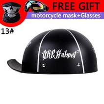 반모헬멧 바이크 오픈페이스 헬멧 모터 레트로 오토바이 스쿠터 빈티지 하프 페이스 바이커 카스코 야구 모자 야마하 가와사키 혼다 스즈키, 13+XXL