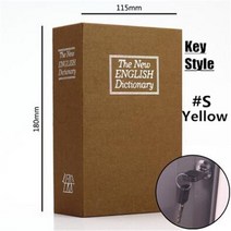 금고 부품 잠금 자물쇠 휴대용 가정용 학생 선물 사전 mini safe box book hidden secret key lock coin bank card jewelery, 협력사, 키 옐로우 S