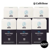 카페베네 마노 아프리카 마일드 100T X 6개(총600T) 스틱 원두커피 로스팅 대용량 인스턴트커피 핸드드립, 600T