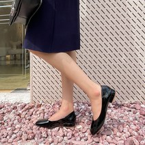 [당일출고] 꼼꼼구두 델리 편한 베이직 여자 단화 애나멜 스퀘어 플랫슈즈(2.5cm)