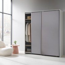 [디포코] 위드 베이 옷장 슬라이딩 싱글장 1900 행거형, 1900 행거형 화이트 그레이