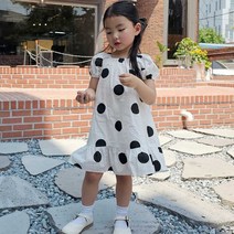 여아원피스 왕도트 여름 반팔원피스