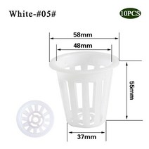 10pcs 헤비 듀티 수경 메쉬 냄비 그물 컵 바구니 Aeroponic 식물 성장 정원 클론, 10 White-05