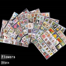 희귀 우표 세계 각국의 다양한 국가 공룡 곤충 오래된 1940-1990 년 수집가 116038, 꽃들