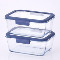 네오플램 글라쎄 내열유리 밀폐용기 1200ml, 2개, 단품