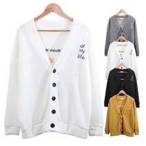 레터링 오버핏 니트가디건 남여공용 L XL