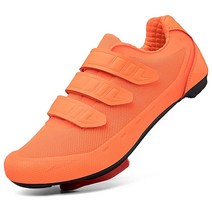 NOXNEX 펠로톤 SPD 페달과 호환되는 남성용 여성용 사이클링 슈즈 실내 로드 사이클링 슈즈 주황색., 7 Women/5 Men, Orange, Orange