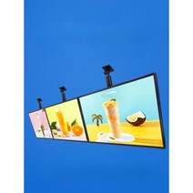 led 디지털 메뉴판 상업용 카페 가격표 벽걸이, 블랙 - 수직 스크린(지지대B)