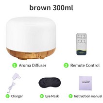 초음파발생기 SaengQ 전기 아로마 디퓨저 공기 가습기 초음파 쿨 미스트 메이커 안개 L, 7.brown 300ml - 우리에게