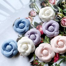 꽃코사지 까멜리아 고급스러운꽃 4가지컬러 코사지옷핀만들기 헤어밴드재료, 아이보리