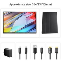 25K 16 휴대용 모니터 400nit 고휘도 2560x1600 UHD IPS 스크린 디스플레이 HDMI USB C Mac 노트북 스위치, 03 YELLOW_04 미국 플러그