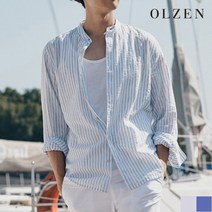 올젠 시어서커 조직 스트라이프 셔츠 ZOZ2WC1308