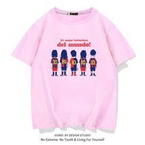 del mundo FC 바르셀로나 리오넬메시 면 반팔 티 셔츠 빅사이즈 축구 T 져지 저지 스웻 커플 훈련 유니폼